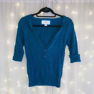 🦋 American Eagle Henley Cable-Knit Sweater 🦋